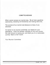 Committee Message