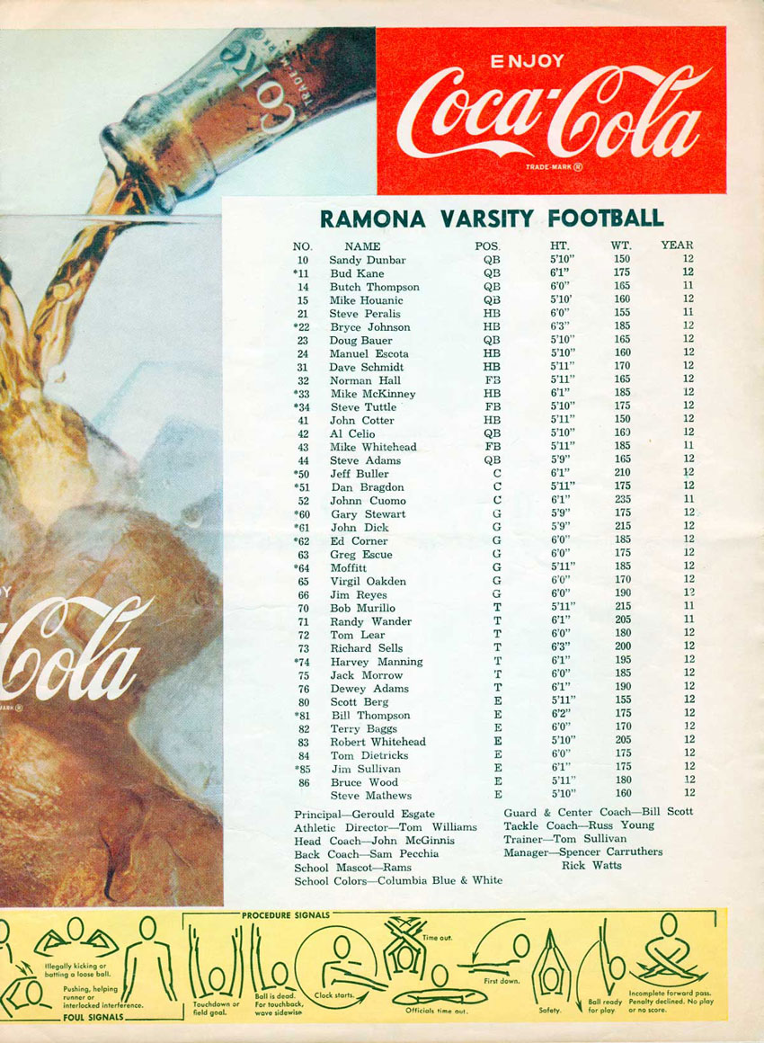 Ramona High School 1969 Homecoming Program, page 5